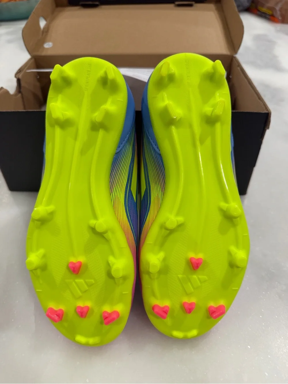 Adidas F50 League Laceless Youth Firm Ground Soccer Cleats Neon NIB